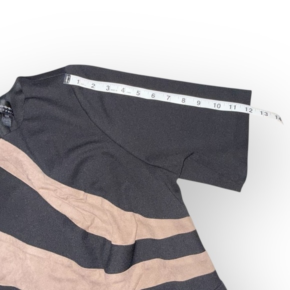 CONNECTED APPAREL Asymmetrical Sheath Dress - Black/Tan 16W - Picture 8 of 13